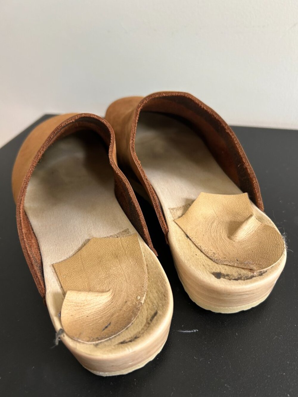 No.6 Contour Clog Tobacco Suede Wooden Clogs Size 7 - 7.5 - Picture 7 of 9